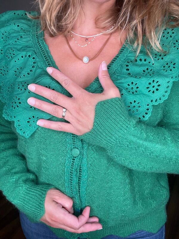 Gilet Grand col vert