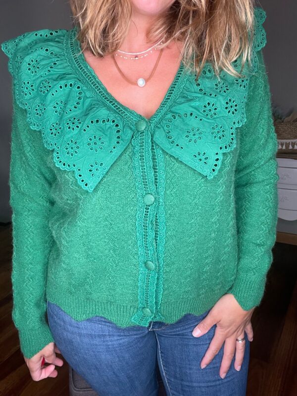 Gilet Grand col vert