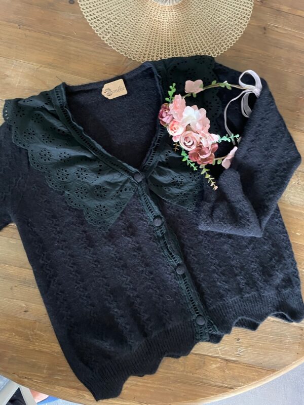 Gilet grand col noir – Image 2